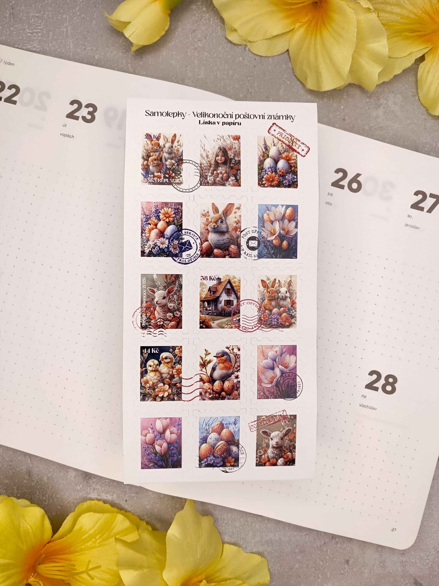 Samolepky - Velikonoční poštovní známky