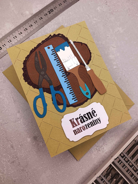 Narozeninové přání pro muže kutila - zelené