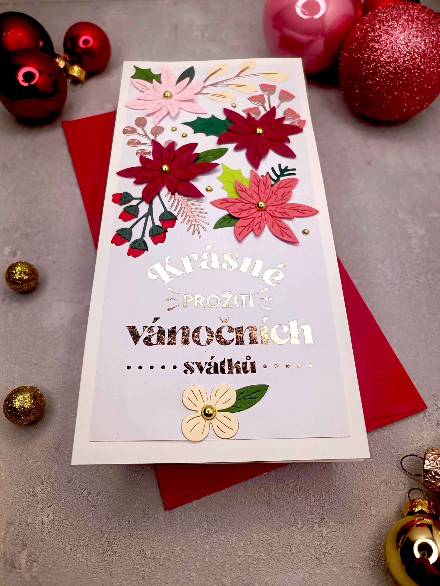 Vánoční přání s vánoční hvězdou