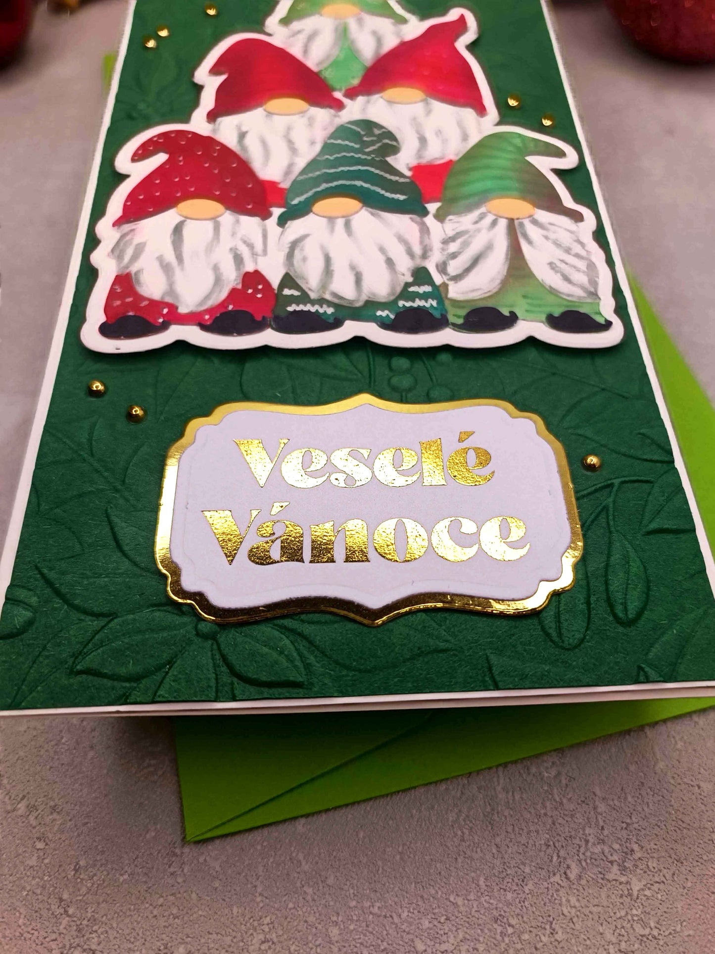 Vánoční přání s vánočními skřítky (gnome)