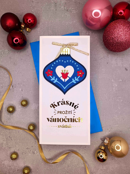 Vánoční přání s vánoční baňkou