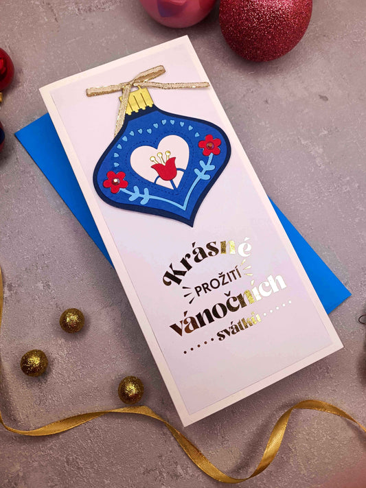 Vánoční přání s vánoční baňkou