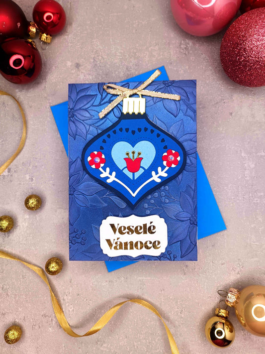 Vánoční přání s vánoční baňkou