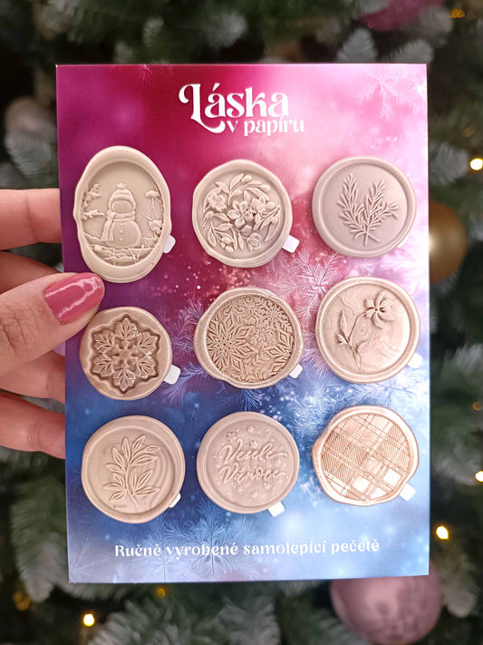Vánoční samolepicí voskové pečetě