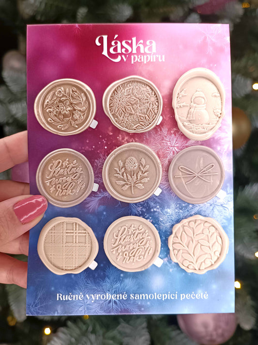 Vánoční samolepicí voskové pečetě