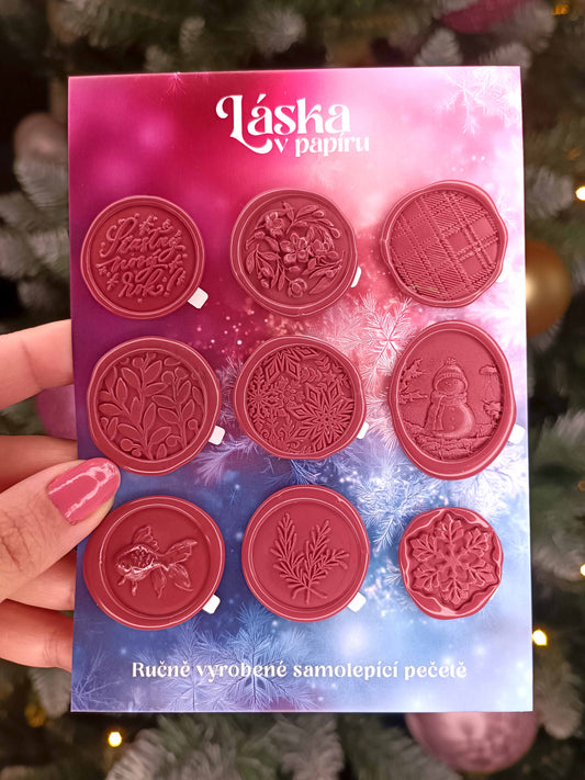 Vánoční samolepicí voskové pečetě