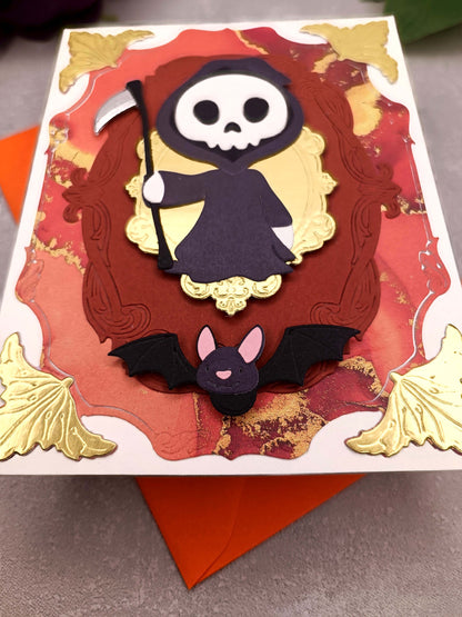 Halloweenské přání se smrtkou a netopýrem