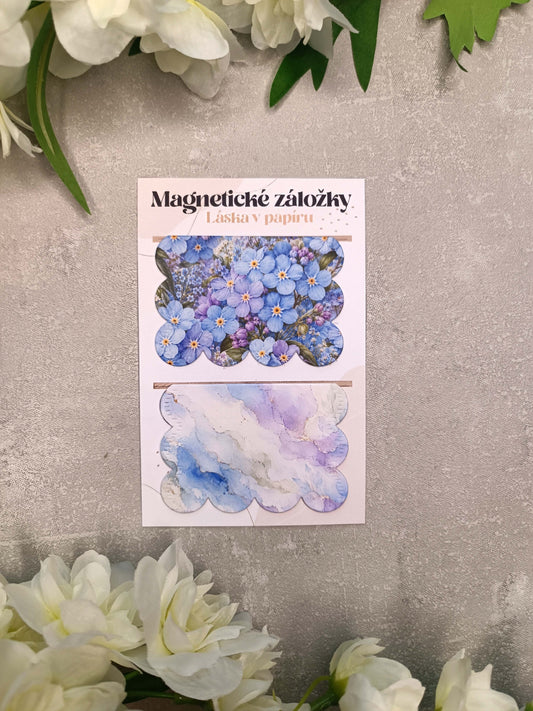 Magnetické záložky do knih s pomněnkami
