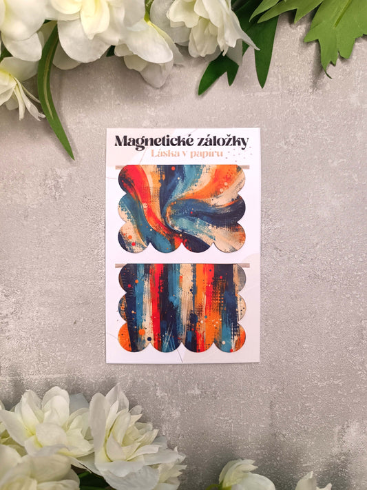 Magnetické záložky do knih s abstraktním vzorem