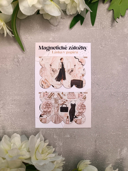 Magnetické záložky do knih s módními motivy