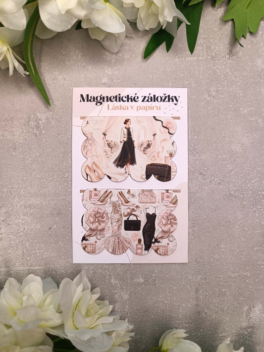 Magnetické záložky do knih s módními motivy
