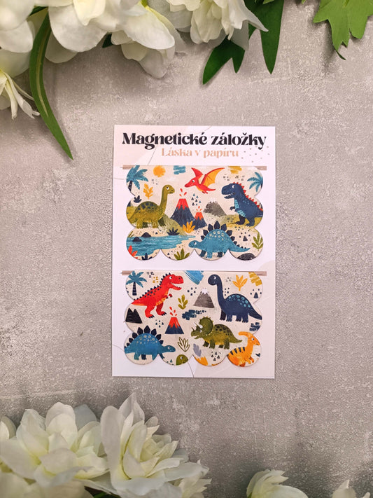 Magnetické záložky do knih s dinosaury
