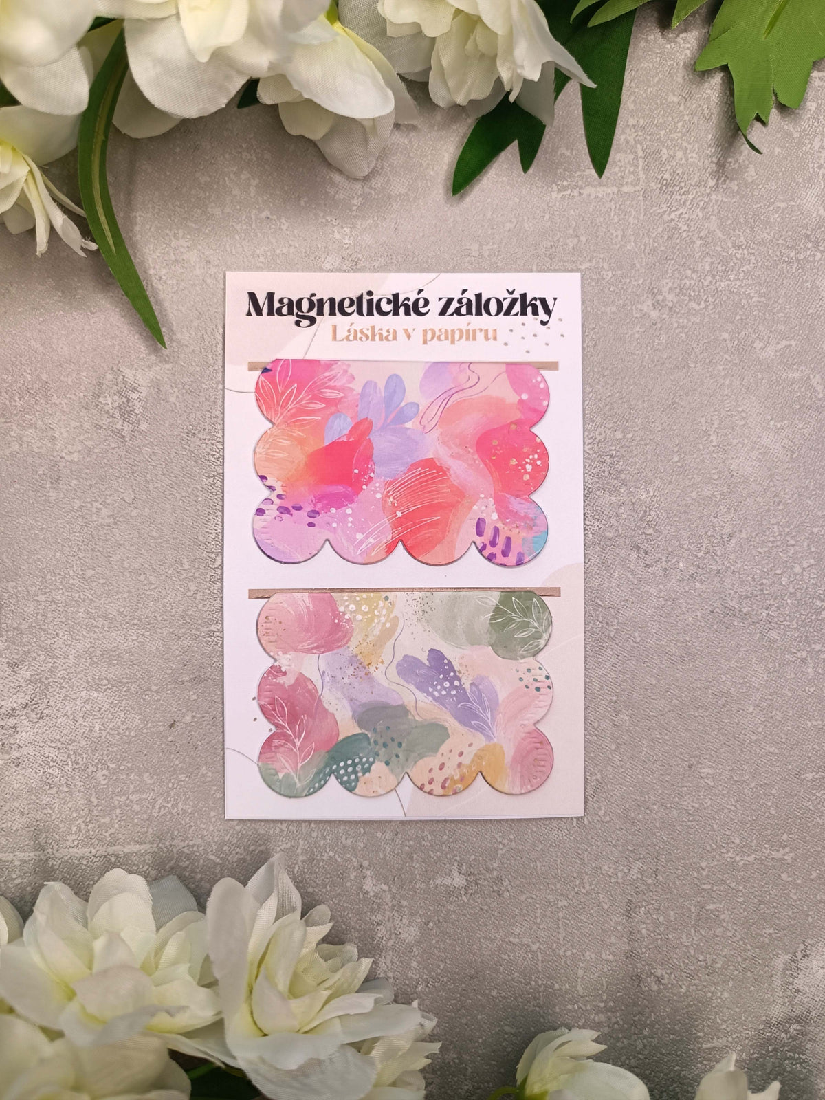 Magnetické záložky do knih s abstraktním vzorem