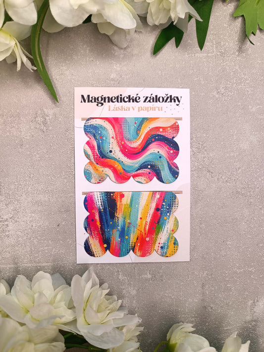 Magnetické záložky do knih s abstraktním vzorem