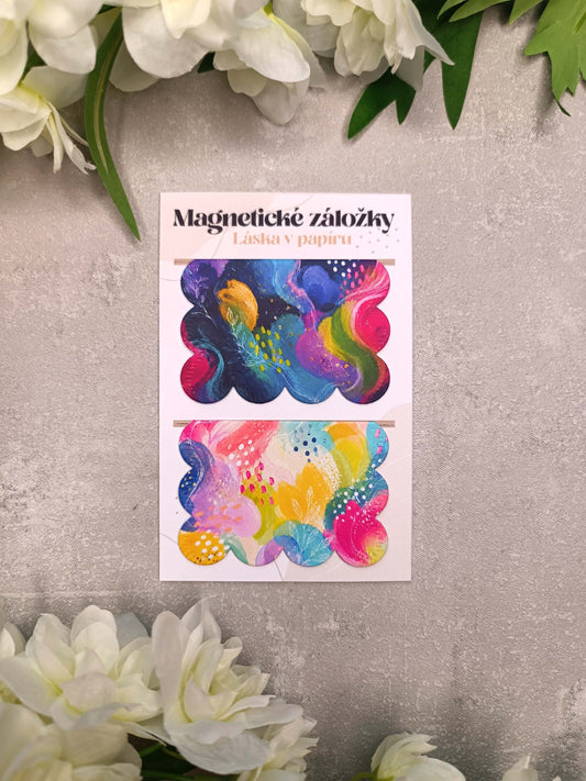 Magnetické záložky do knih s abstraktním vzorem
