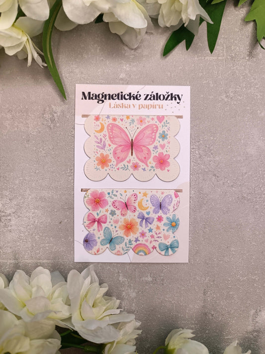 Magnetické záložky do knih s motýlem