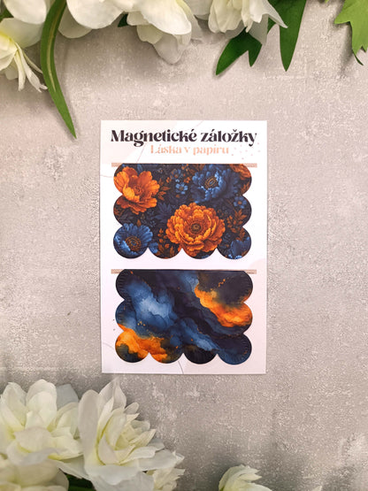 Magnetické záložky do knih s květinami