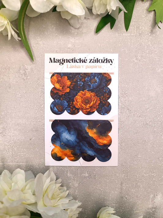 Magnetické záložky do knih s květinami