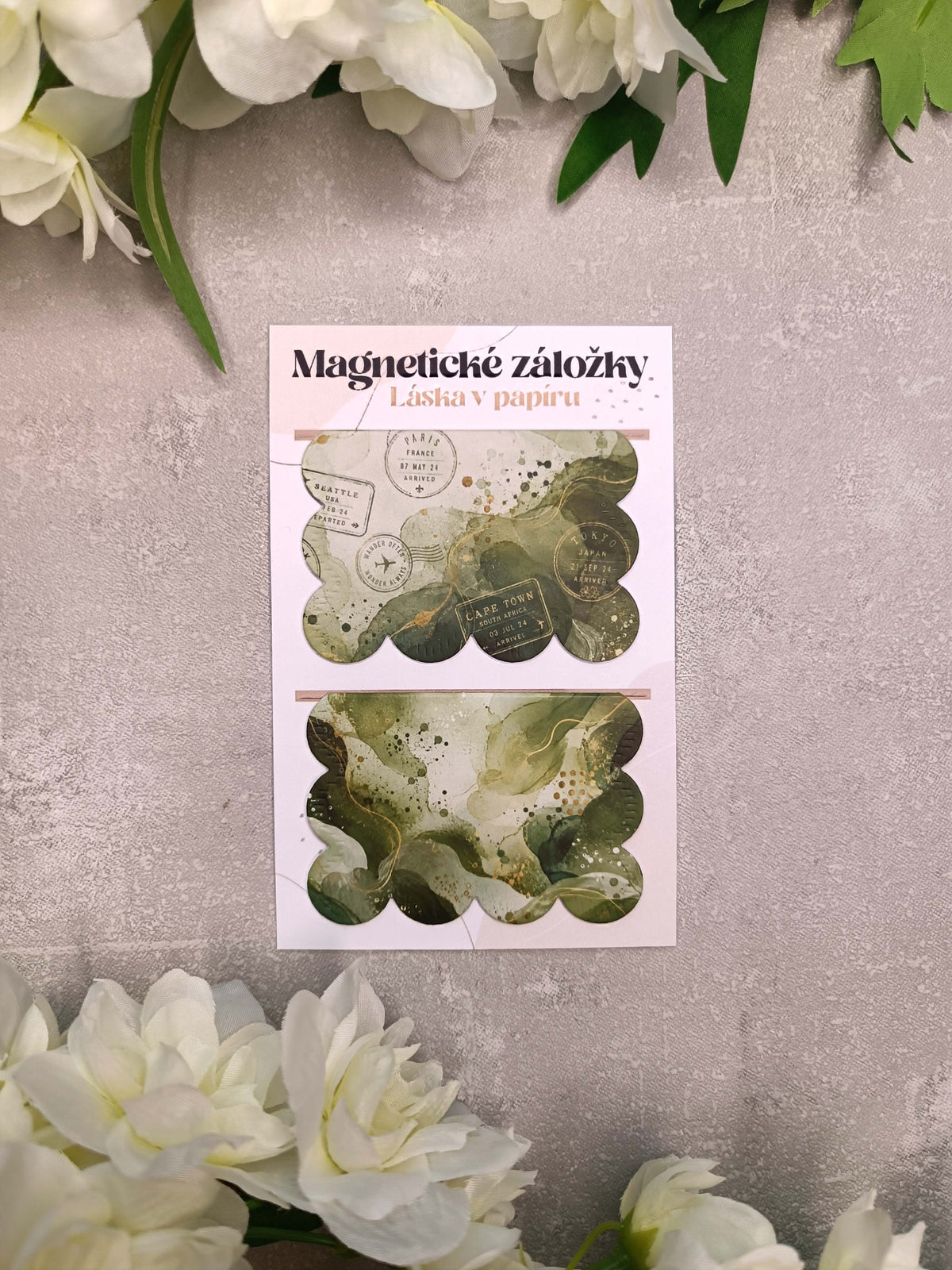 Magnetické záložky do knih s cestovatelskými razítky
