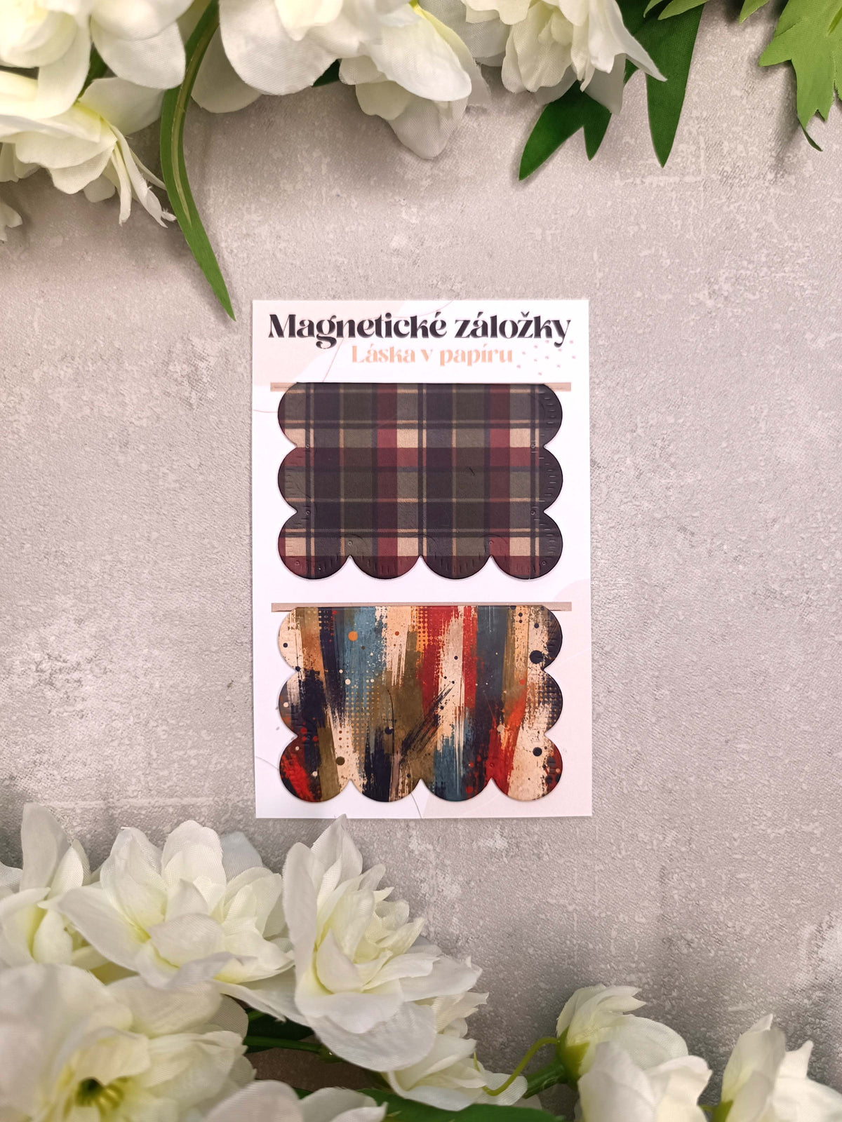 Magnetické záložky do knih s abstraktním vzorem