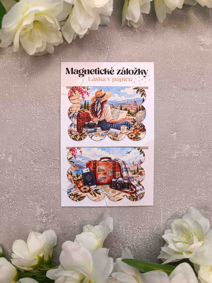 Magnetické záložky do knih s motivem cestování