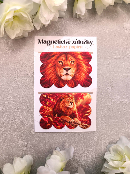 Magnetické záložky do knih se lvem