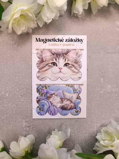 Magnetické záložky do knih se sibiřskou kočkou