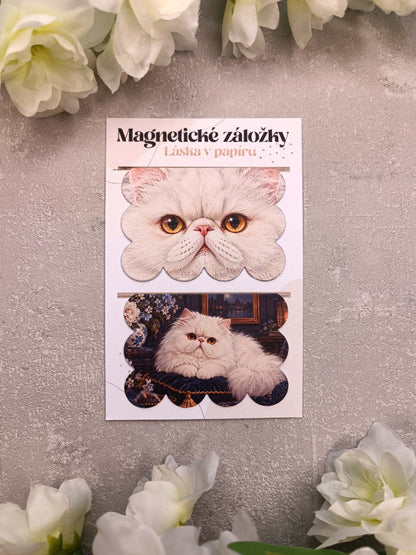 Magnetické záložky do knih s exotickou krátkosrstou kočkou