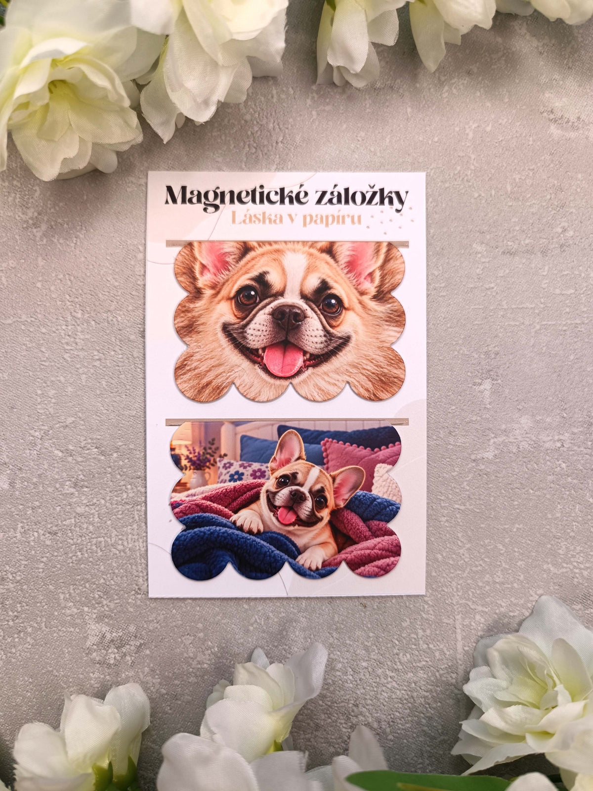 Magnetické záložky do knih s buldočkem