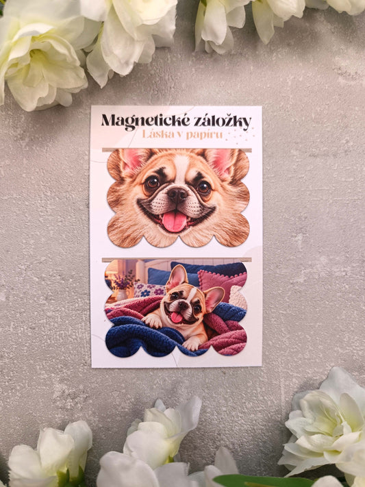Magnetické záložky do knih s buldočkem