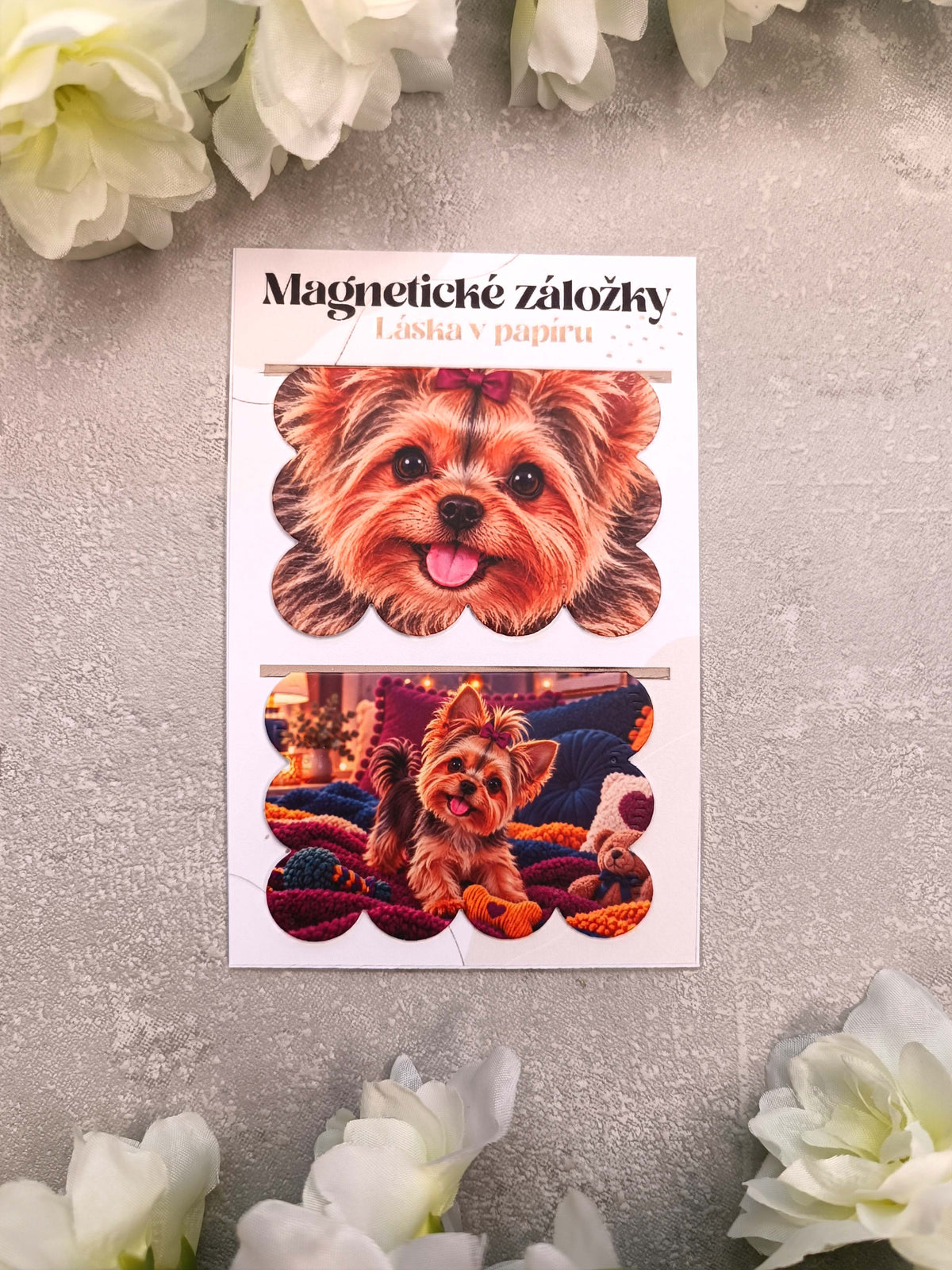 Magnetické záložky do knih s jorkšírem