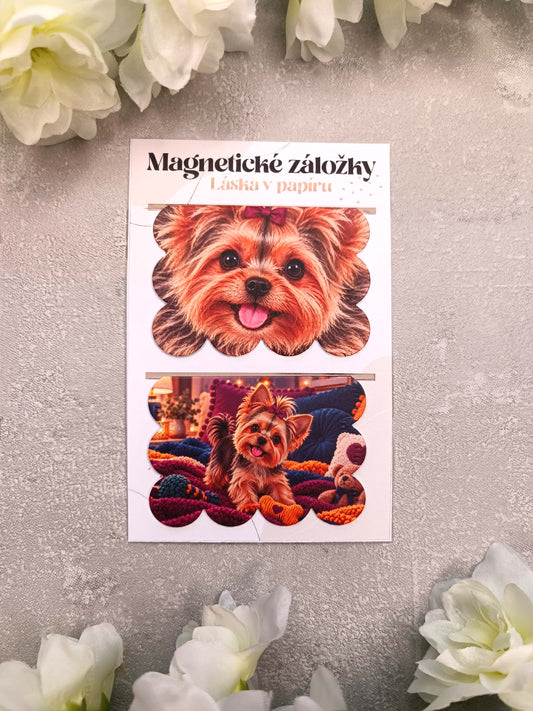 Magnetické záložky do knih s jorkšírem