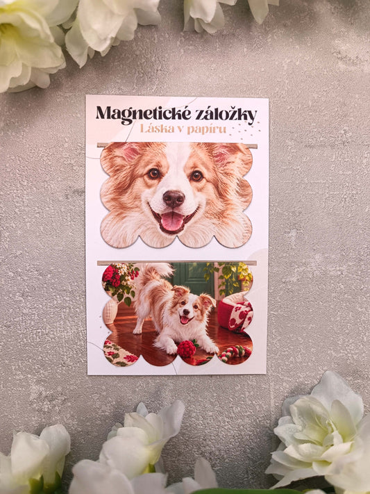 Magnetické záložky do knih s border kolií