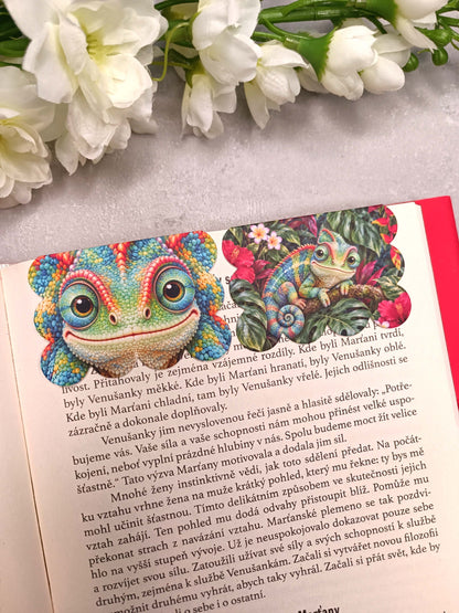 Magnetické záložky do knih s chameleonem