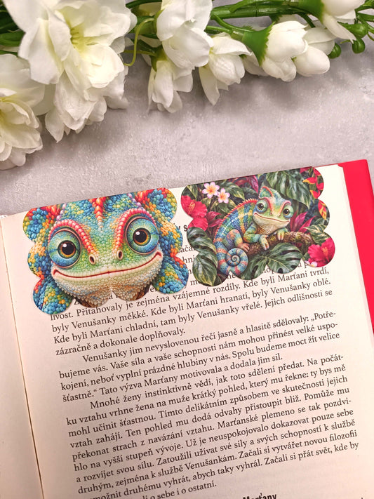 Magnetické záložky do knih s chameleonem
