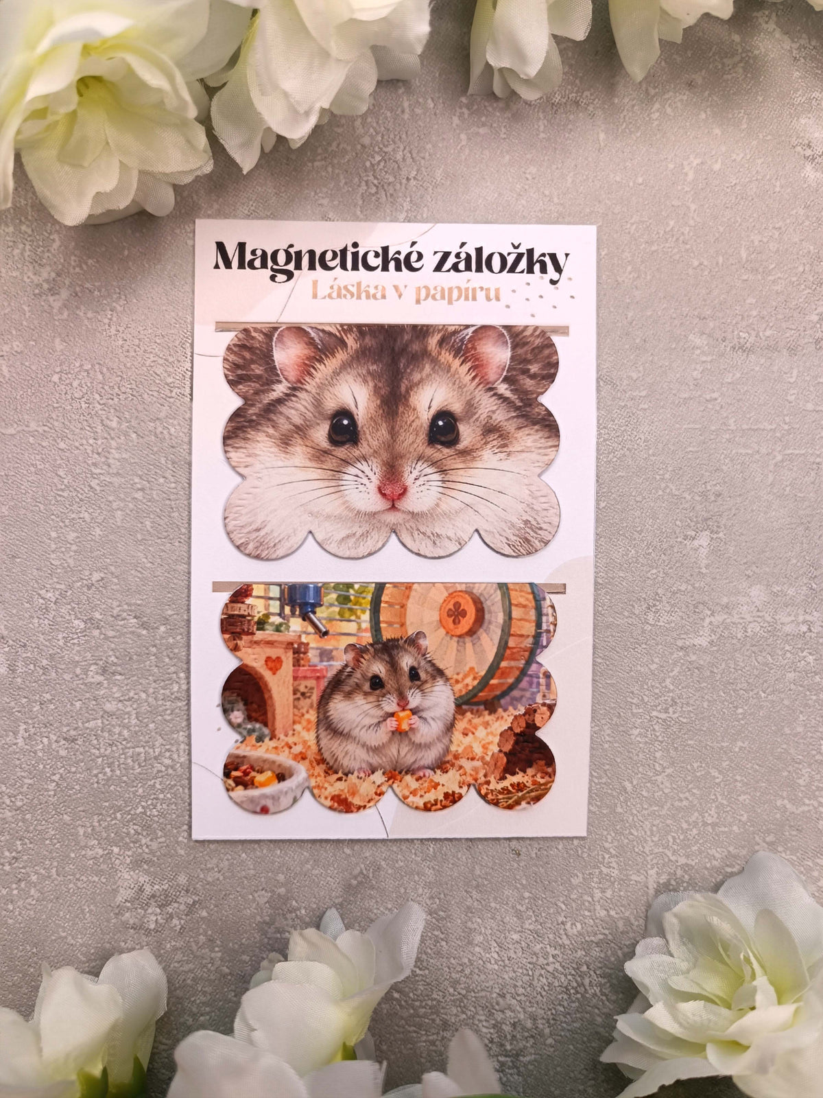 Magnetické záložky do knih s křečkem