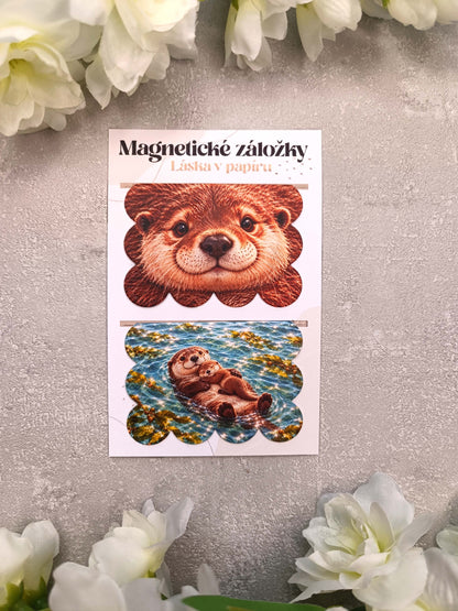Magnetické záložky do knih s vydrou