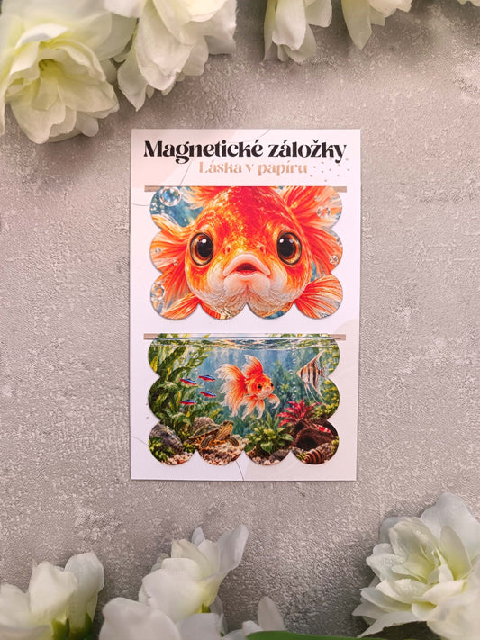 Magnetické záložky do knih se zlatou rybičkou