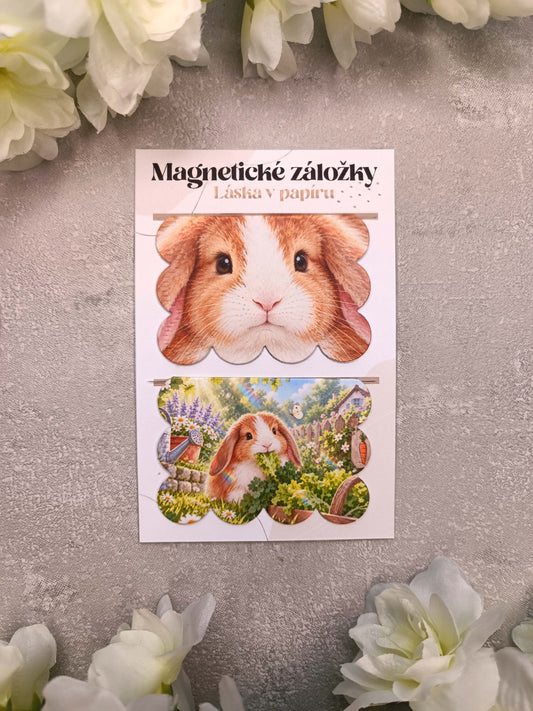 Magnetické záložky do knih s králíčkem