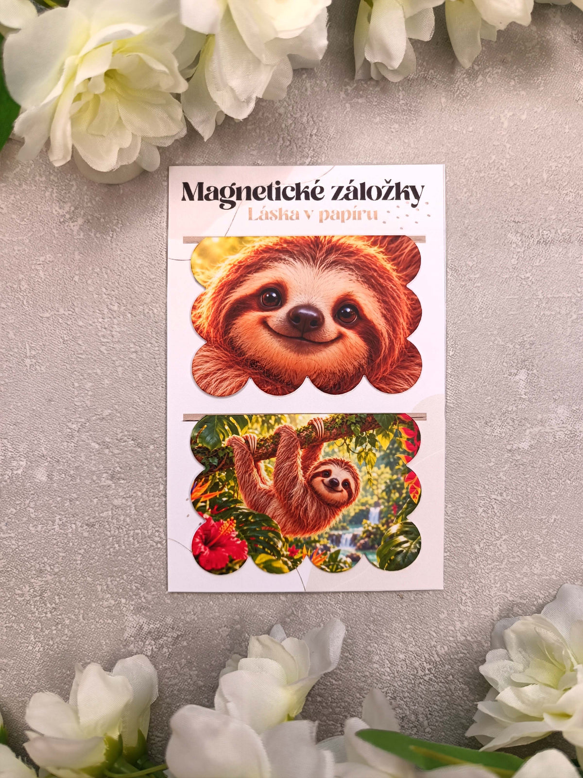 Magnetické záložky do knih s lenochodem