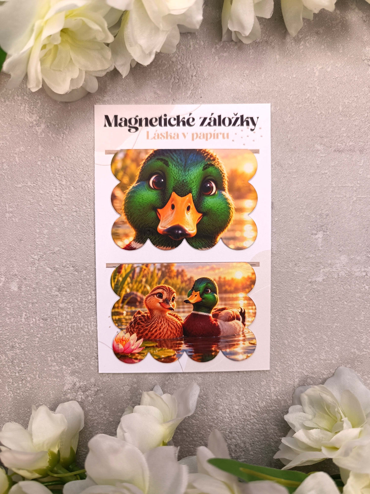 Magnetické záložky do knih s kačenkou