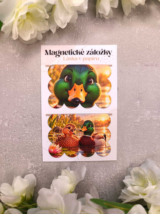 Magnetické záložky do knih s kačenkou
