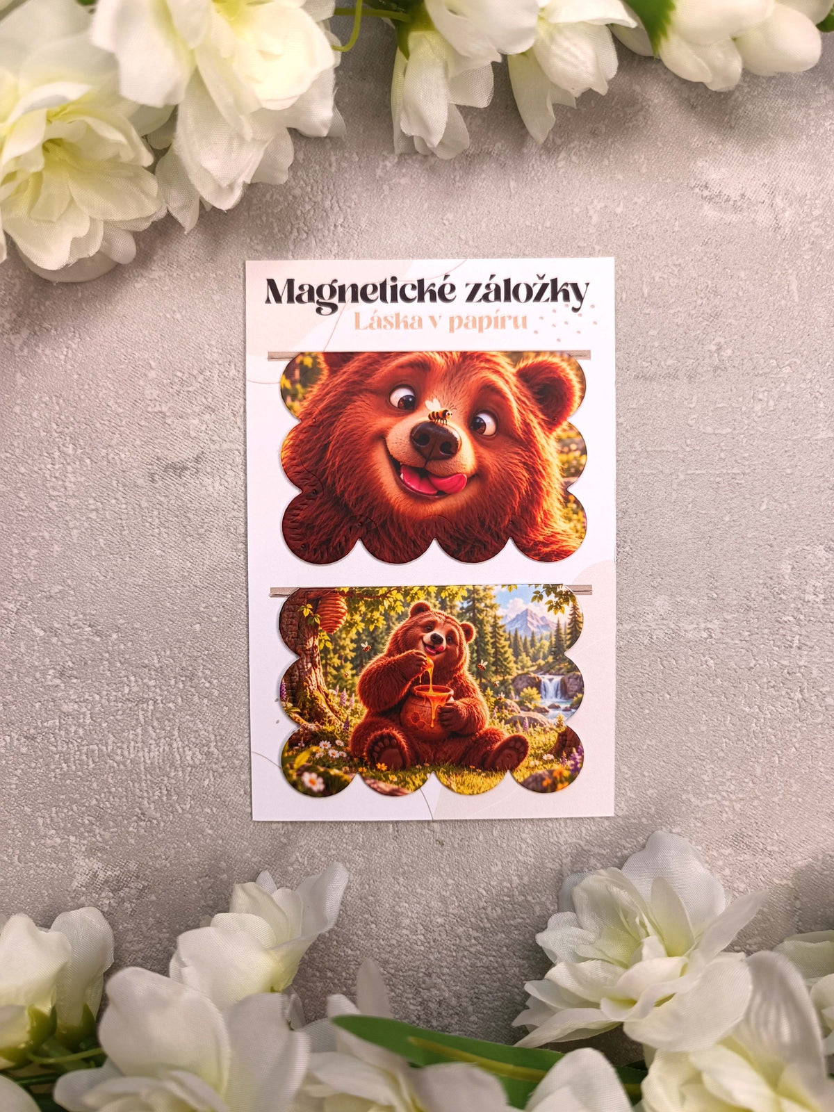 Magnetické záložky do knih s medvědem