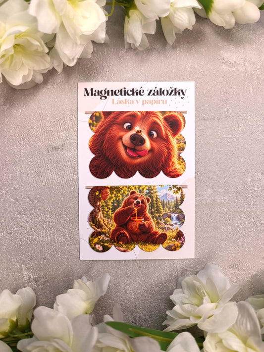 Magnetické záložky do knih s medvědem