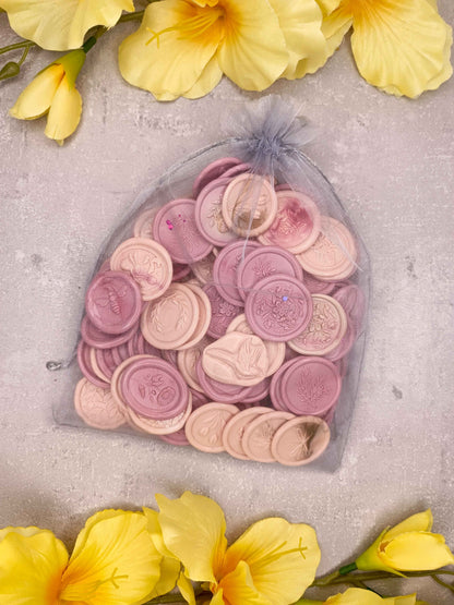 Samolepicí voskové pečetě – Starorůžová něha | růžový mix