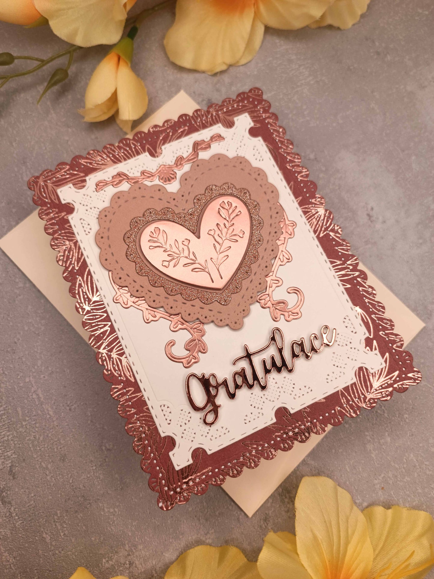 Rose gold přání se srdcem