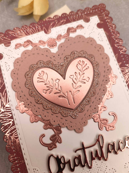 Rose gold přání se srdcem