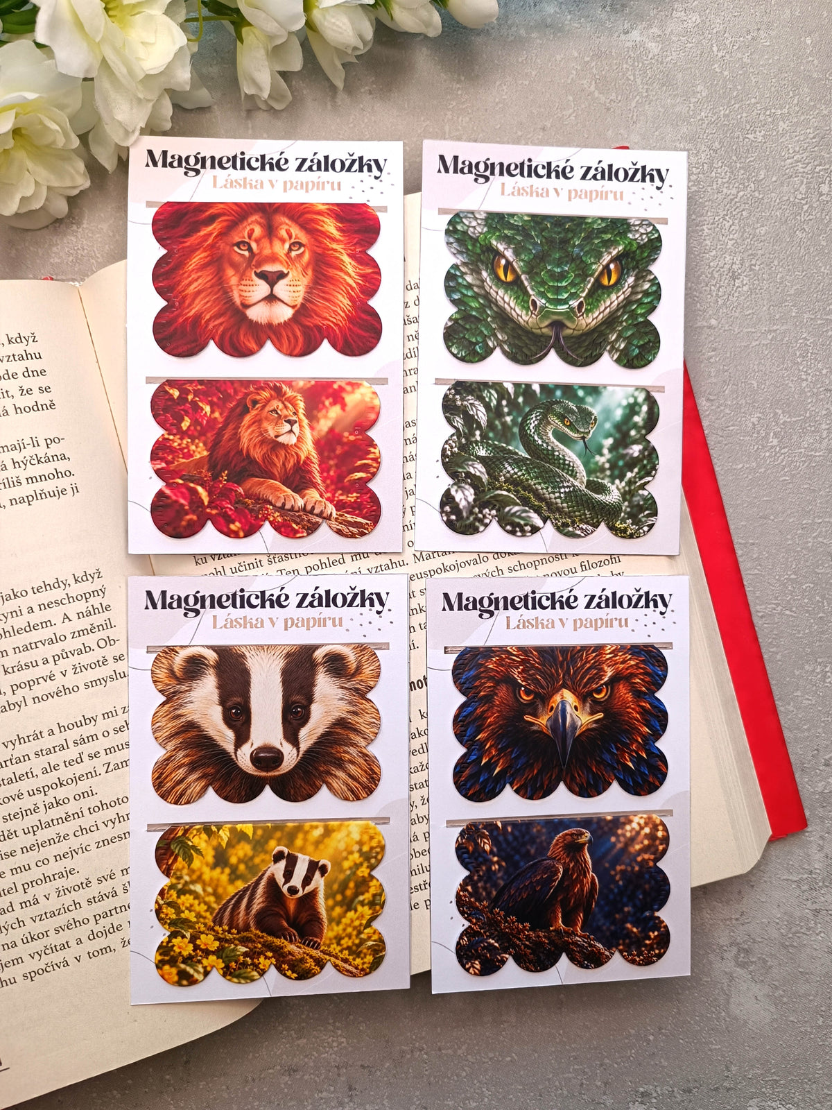 Magnetické záložky do knih s hadem