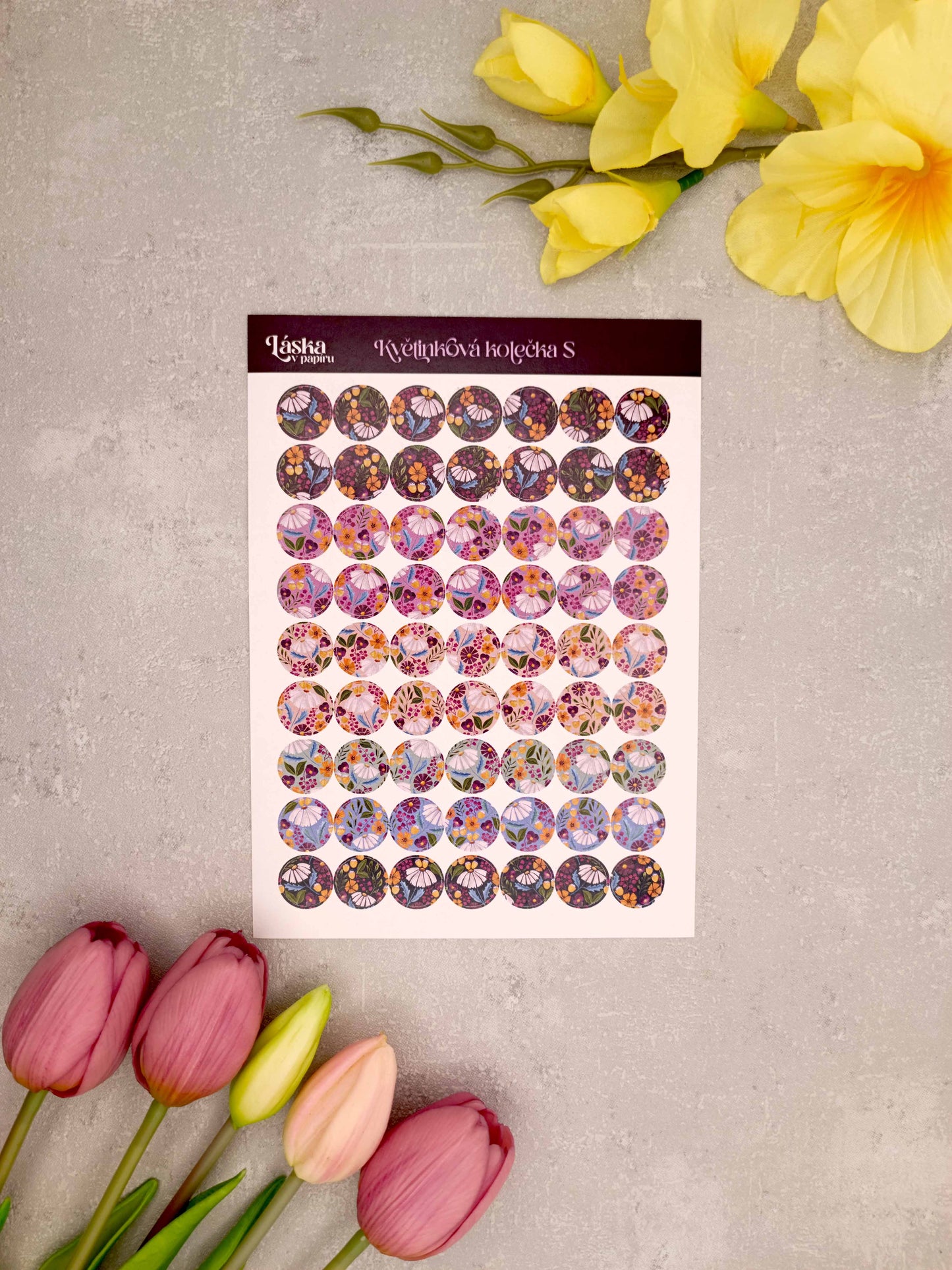 Samolepky - malá květinová kolečka