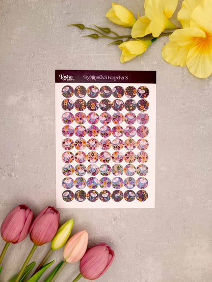 Samolepky - malá květinová kolečka